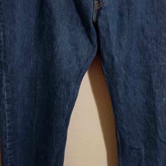 Levi Strauss 501 Blue Denim Jeans Size 46x34 Buttons Fly Straight Leg - Picture 6 of 11